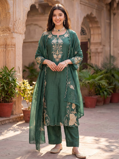 Opela Pine Embroidery Suit Set