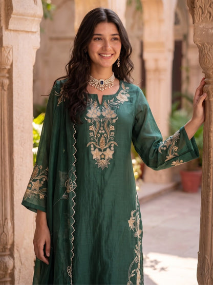 Opela Pine Embroidery Suit Set