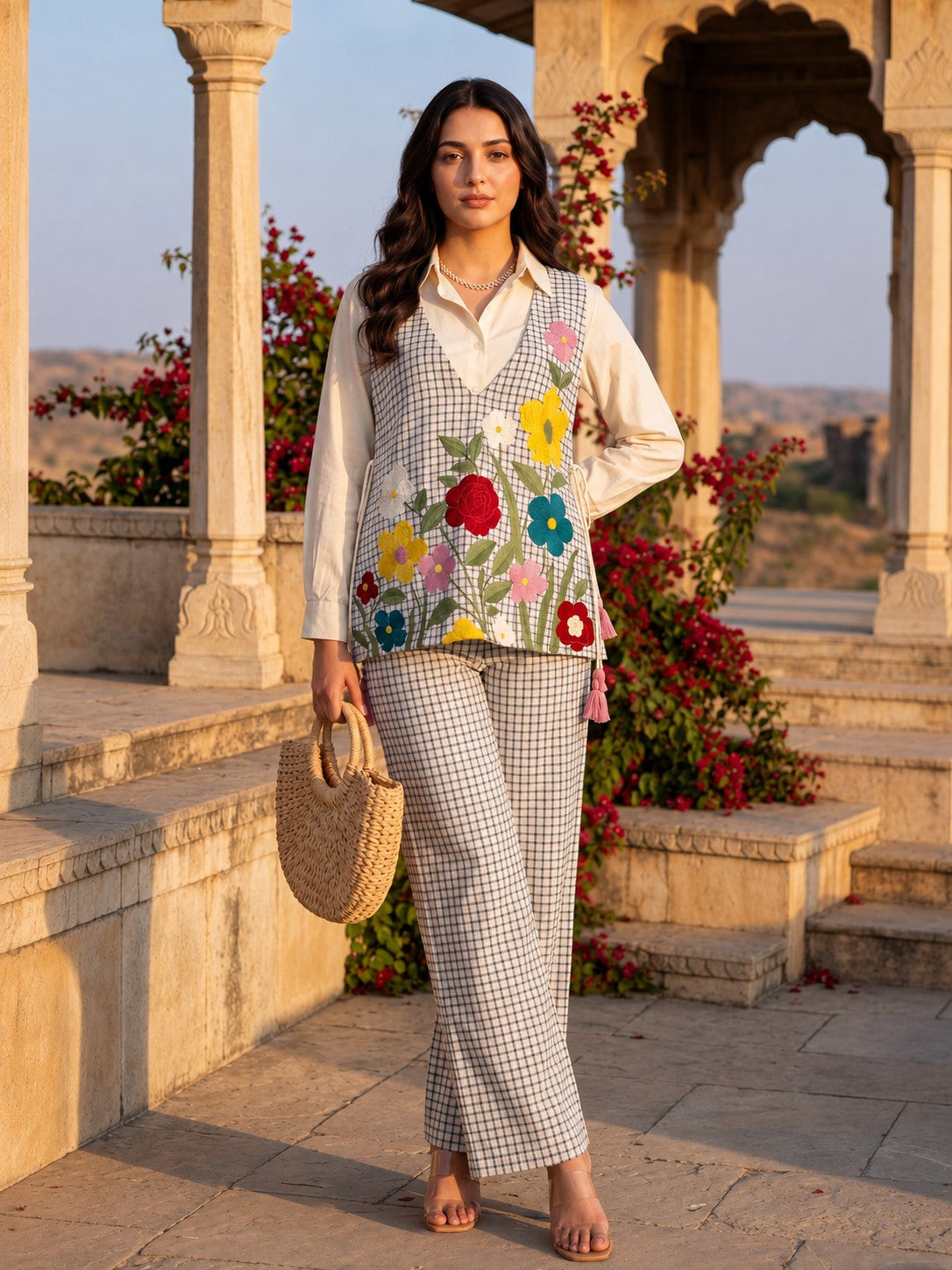Opela Vanilla Embroidery 3 Pc Co-Ord Set