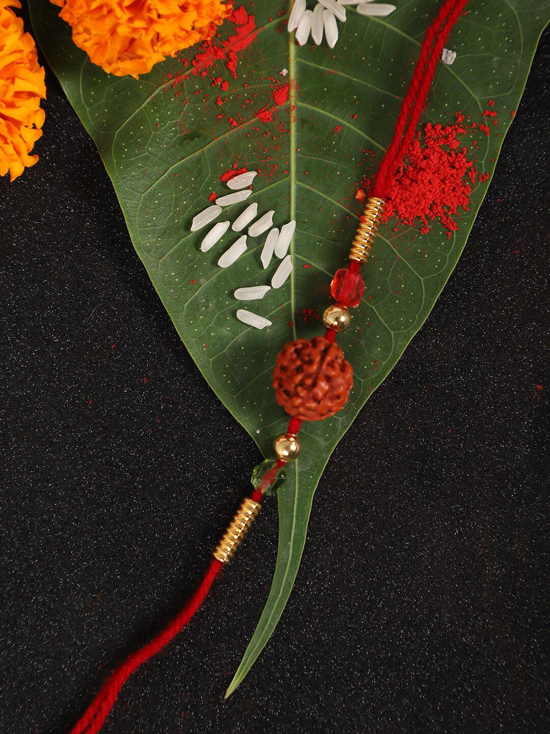 Dhiyona Butterfly Beaded Rakhi Greeting Card & Roli Chawal Card