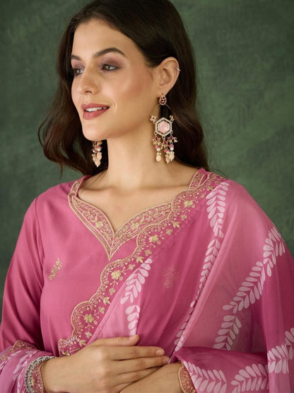 Dhiyona KL Women Pink Viscose Rayon Kurta Sets