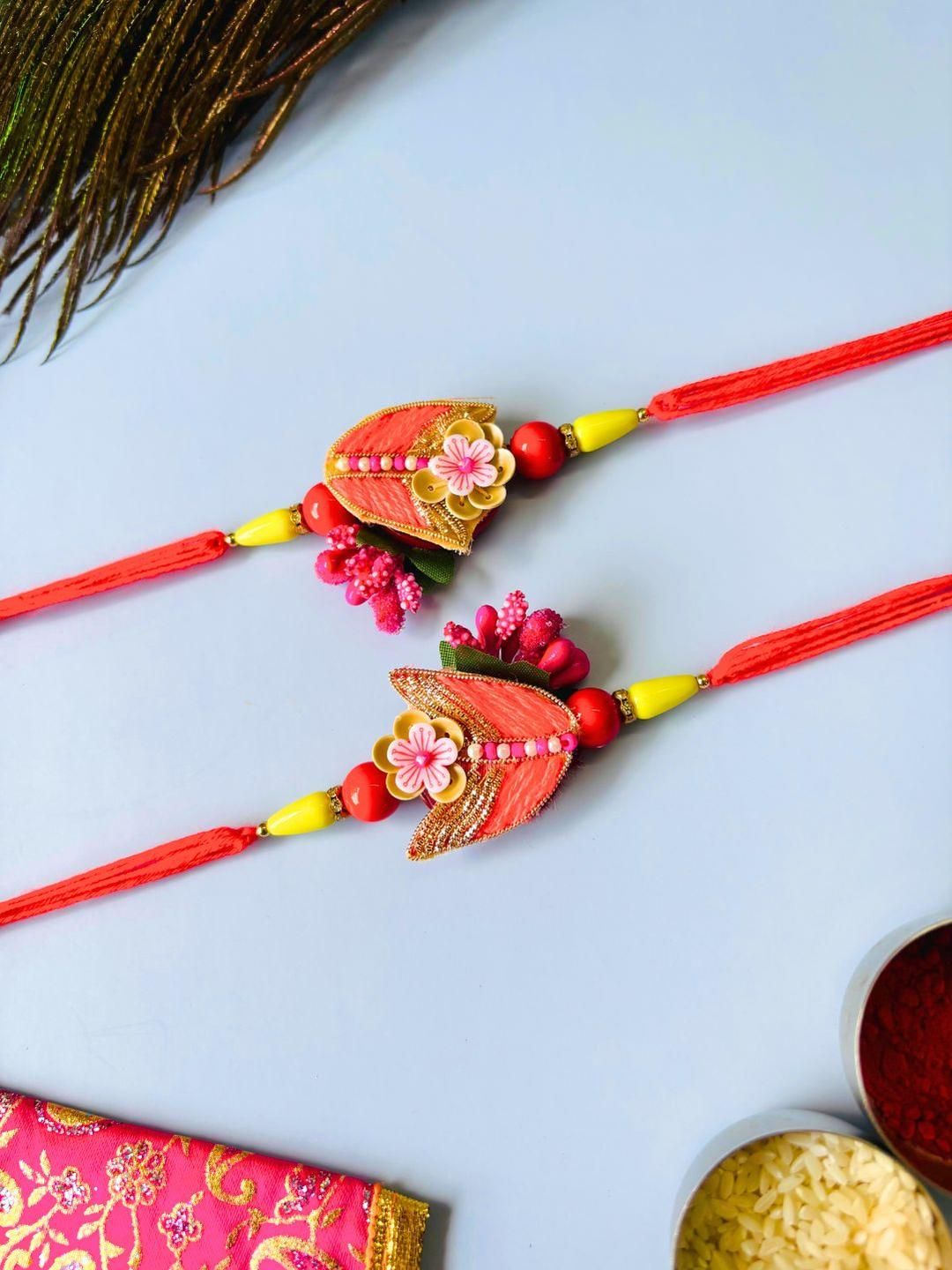 Dhiyona Pack of 2 Traditional Handmade Rakhi