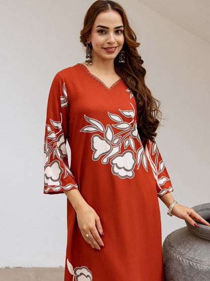 Women Floral Printed Kurta with Palazzo
