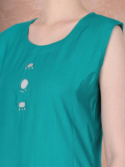 Regular Mirror Work Pure Cotton Kurta with Palazzos