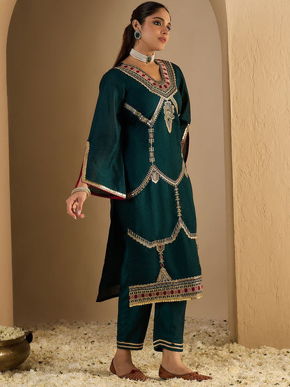 Dhiyona IE Embroidered Tunic With Trousers Co-Ords