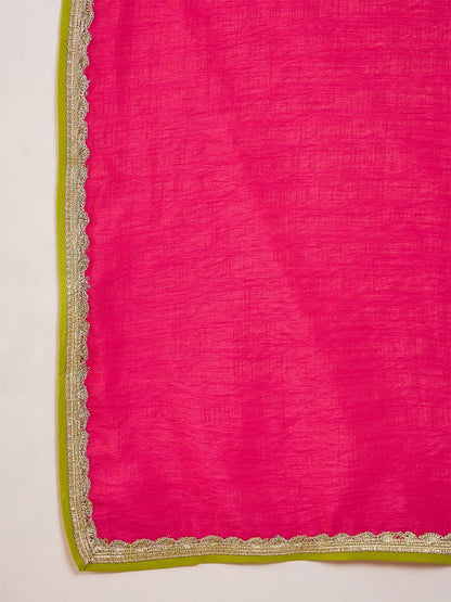 Dhiyona KL Women Ethnic Motifs Embroidered Regular Thread Work Kurta with Palazzos & With Dupatta