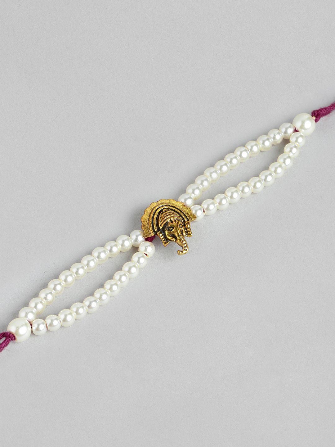Dhiyona Unisex Set of 2 Beaded Bhai Bhabhi Rakhis With Roli & Chawal