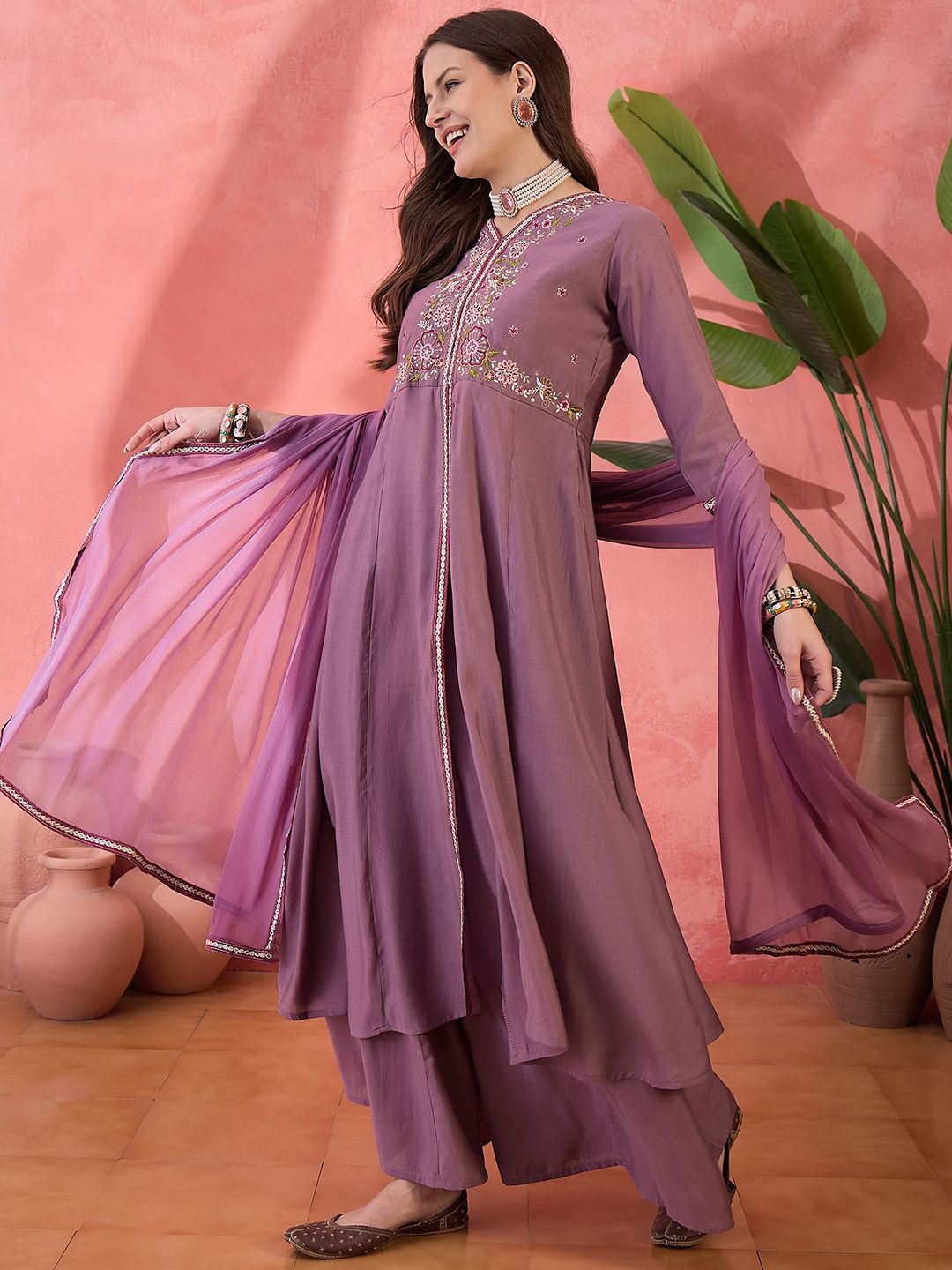 Dhiyona SN Yoke Design Anarkali Kurta Set With Dupatta