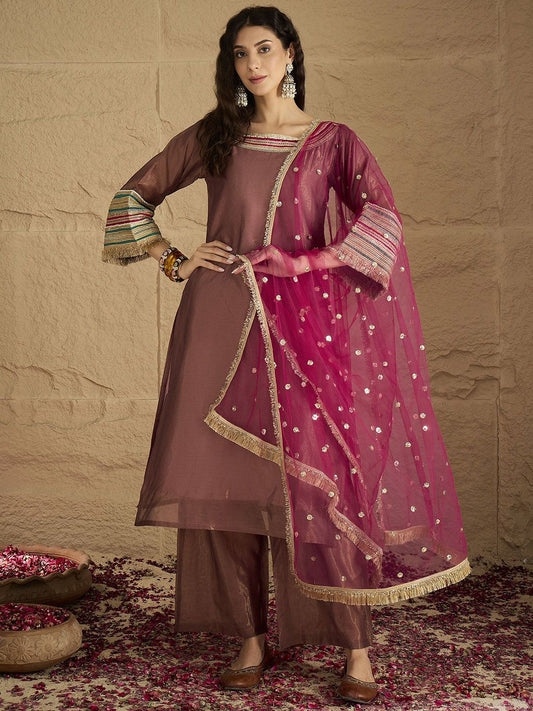 Dhiyona VA Women Ethnic Motifs Yoke Design Kurta with Palazzo & Dupatta