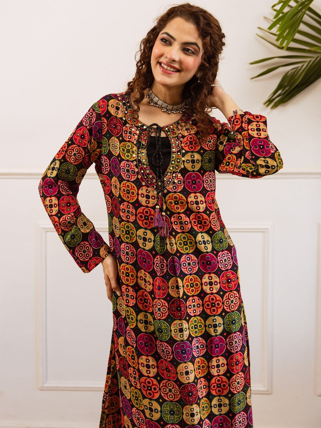 Printed Keyhole Neck Kurta & Palazzos Kurta Sets
