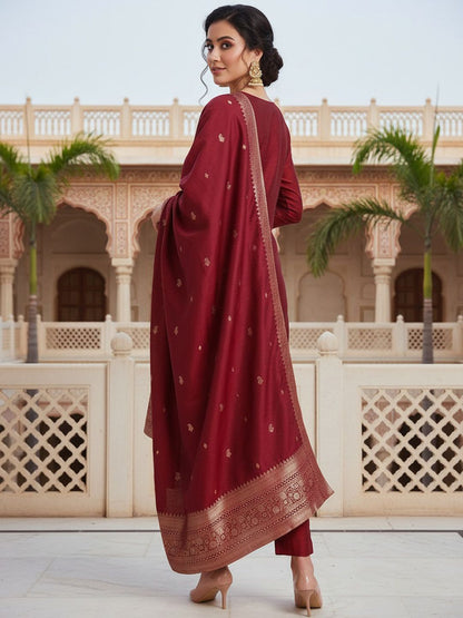 Dhiyona KL Ethnic Motifs Regular Kurta with Trousers & Dupatta
