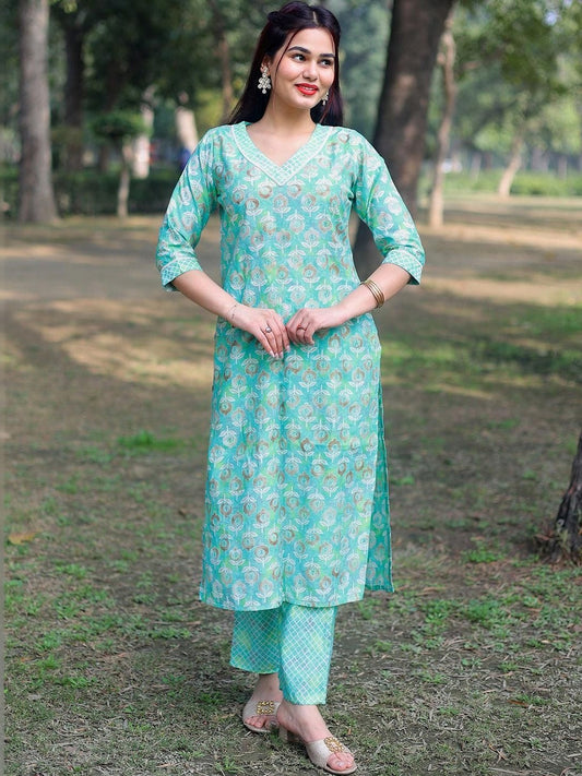 Women Ethnic Motifs Printed Regular Kurta with Trousers