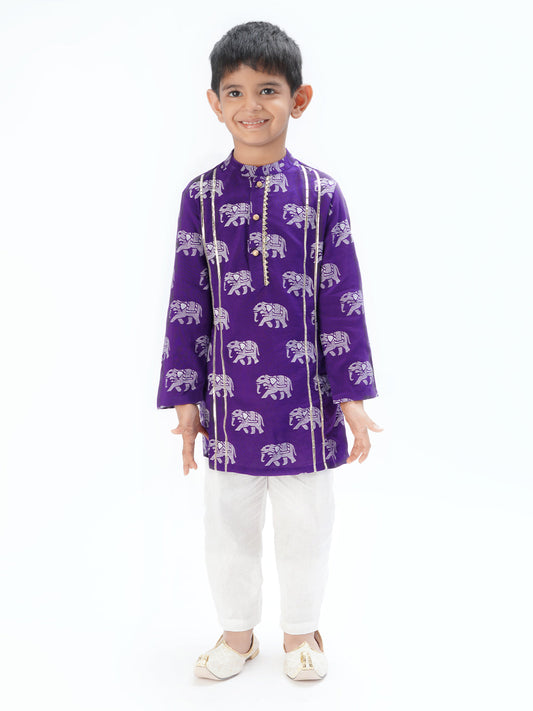 Trunk Tales Boys Purple Kurta with Pant set