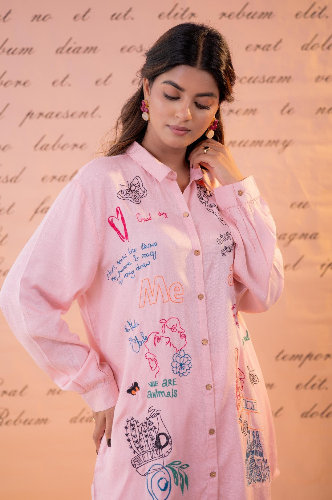 Param candy embroidery cotton co-ord set