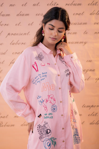 Param candy embroidery cotton co-ord set