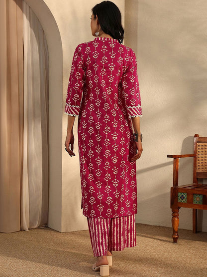 Women Ethnic Motifs Printed Regular Thread Work Kurta with Palazzos