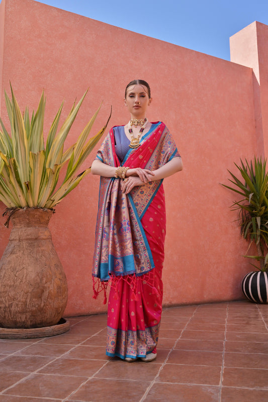 Women Paithani Nisha Rani Saree With Unstiched Blouse
