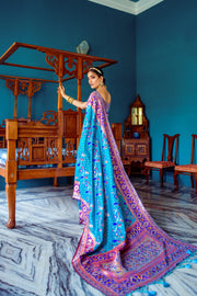 Women Paithani Priti Teal Saree With Unstiched Blouse