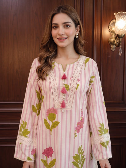 Parul Daisy Floral Cotton Farshi Set