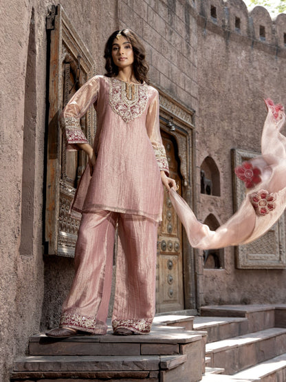 Pavni Blush Full Work Heavy Suit Set