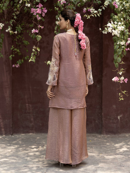 Pavni Caramel Full Work Heavy Suit Set