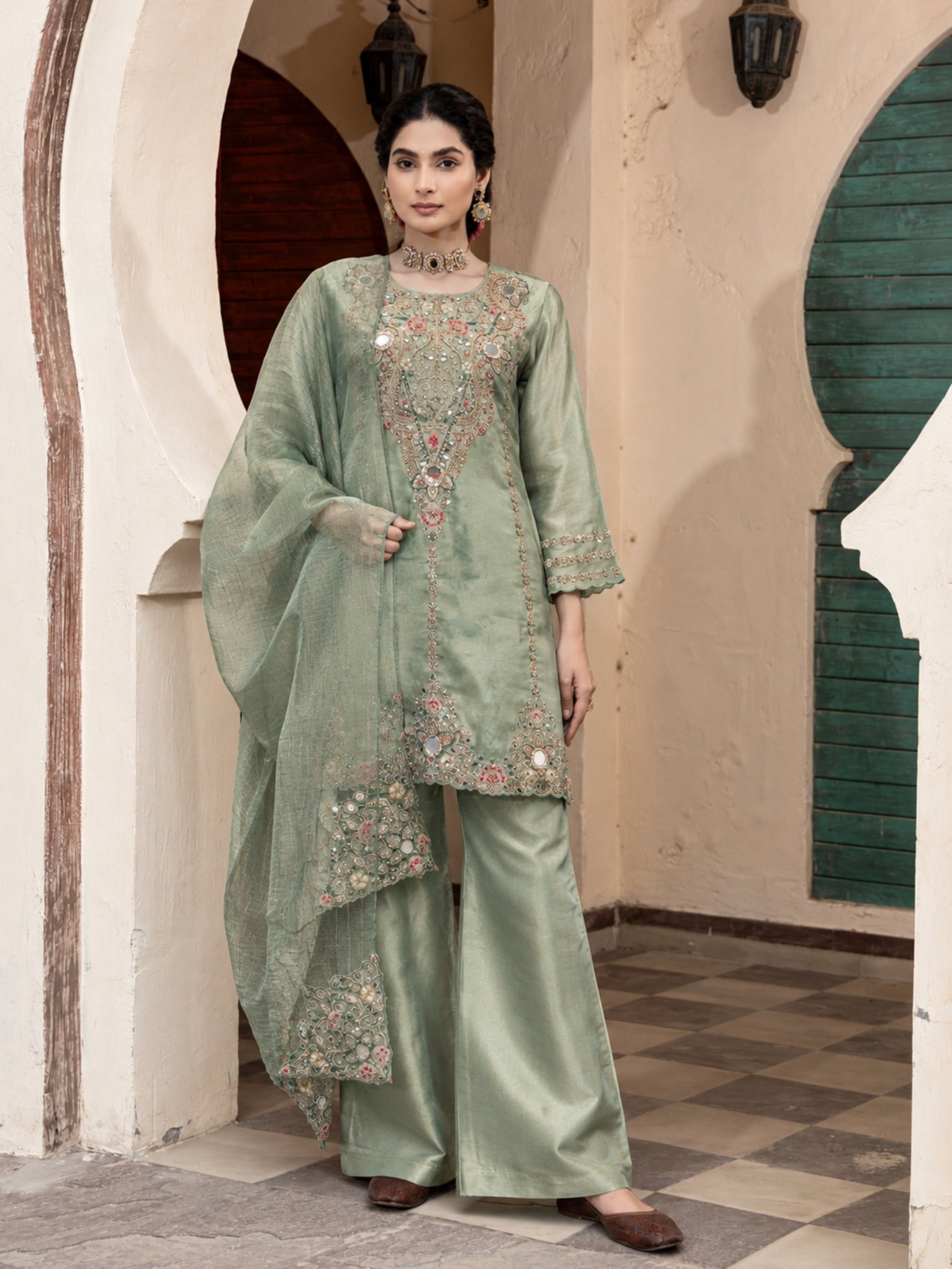 Pavni Matcha Full Heavy Work Suit Set