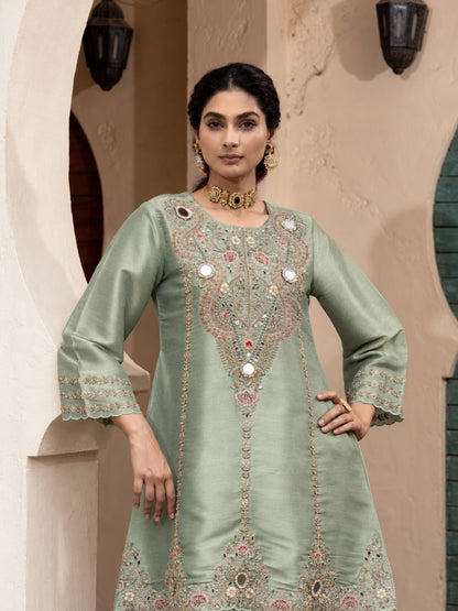 Pavni Matcha Full Heavy Work Suit Set