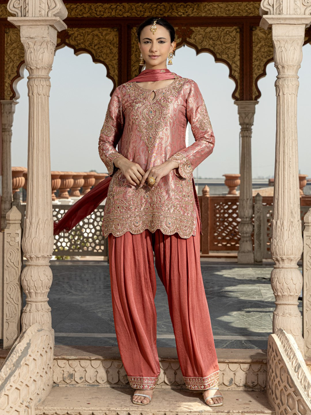 Pavni Rose Full Handwork Farshi Suit Set