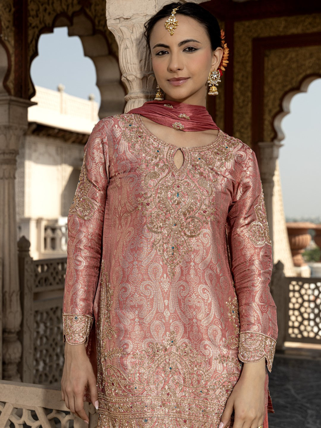 Pavni Rose Full Handwork Farshi Suit Set