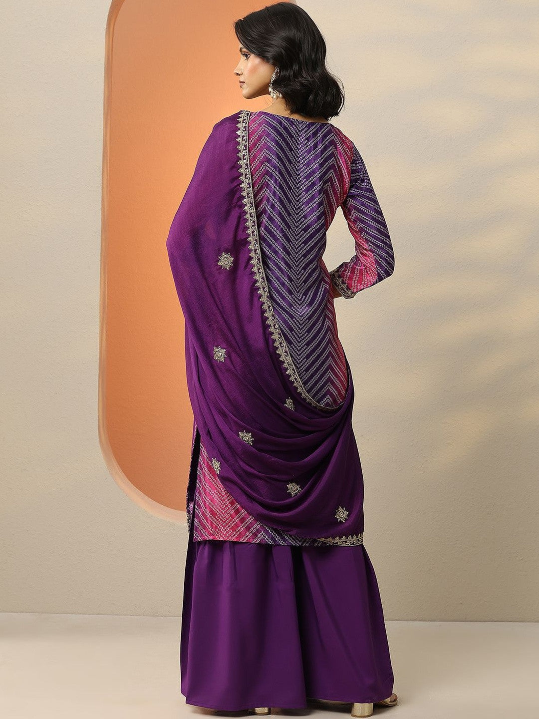 Women Ethnic Motifs Printed Regular Sequinned Kurta Set With Dupatta