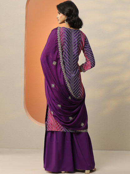 Women Ethnic Motifs Printed Regular Sequinned Kurta Set With Dupatta