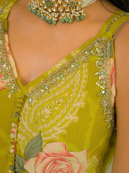 Dhiyona HOP Ethnic Motifs Printed Straight Kurta And Sharara With Dupatta