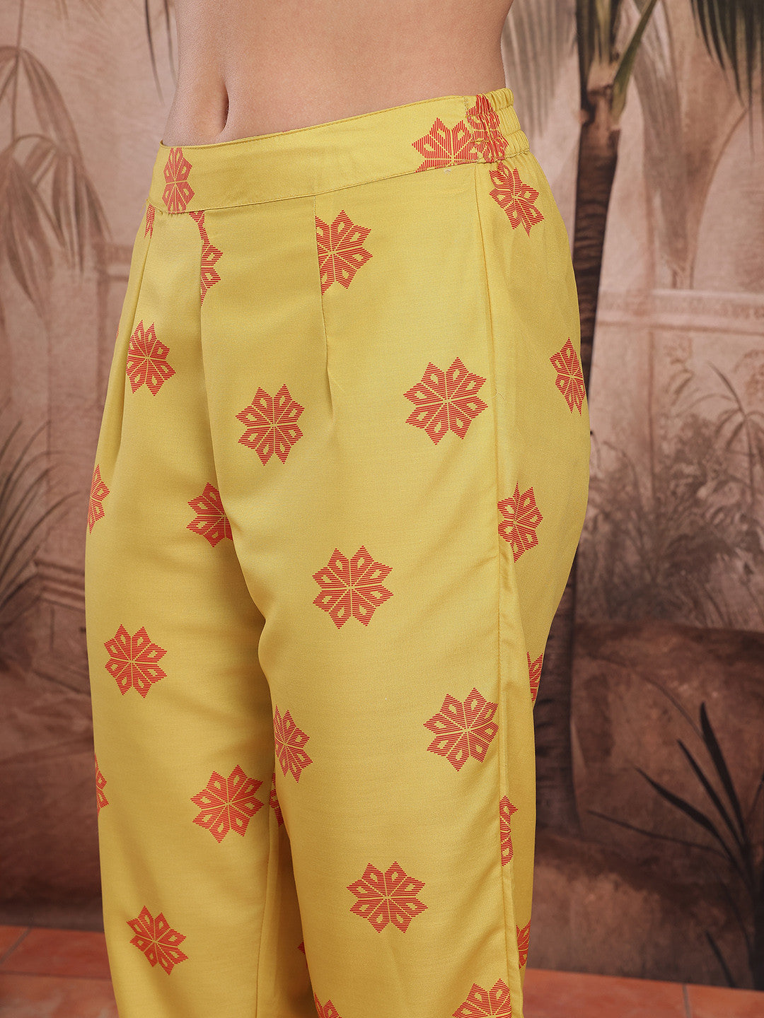 Printed Tiered Kurta with Trousers
