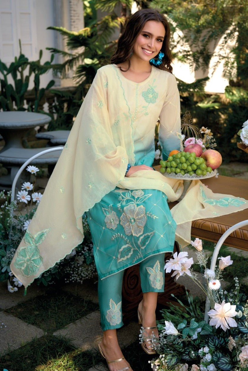 Chanchal softblue full work suit set