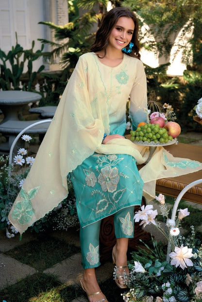 Chanchal softblue full work suit set
