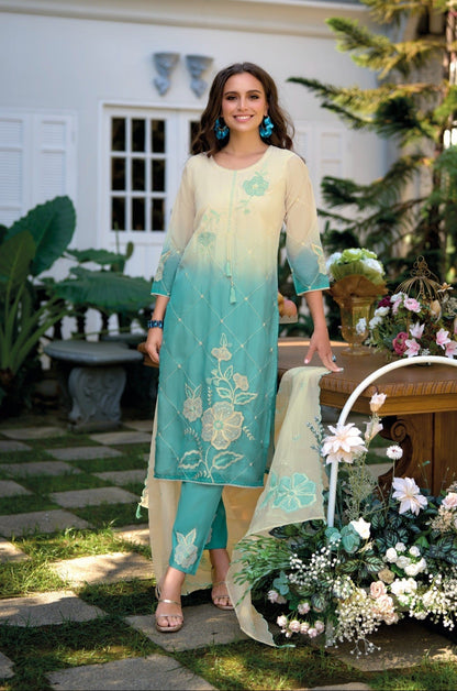 Chanchal softblue full work suit set