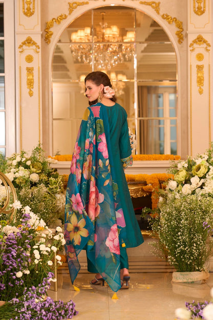 Nazia Peacock embroidery suit Set
