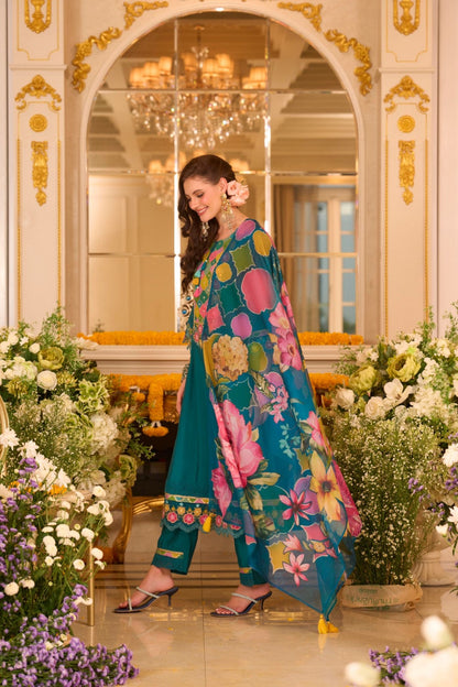 Nazia Peacock embroidery suit Set