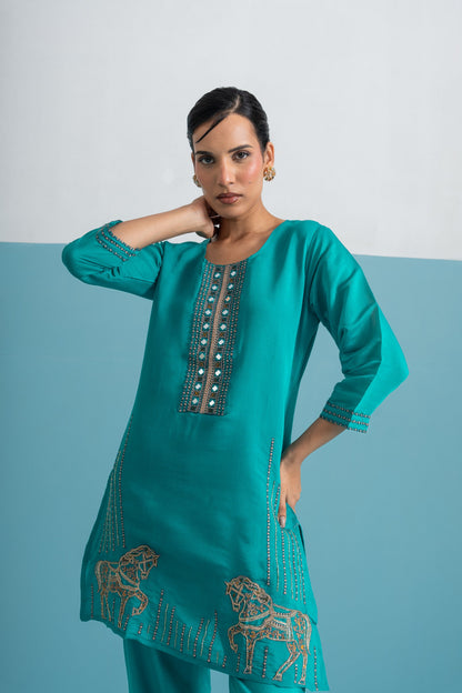 Parikrama Peacock Handwork Co-ord Set