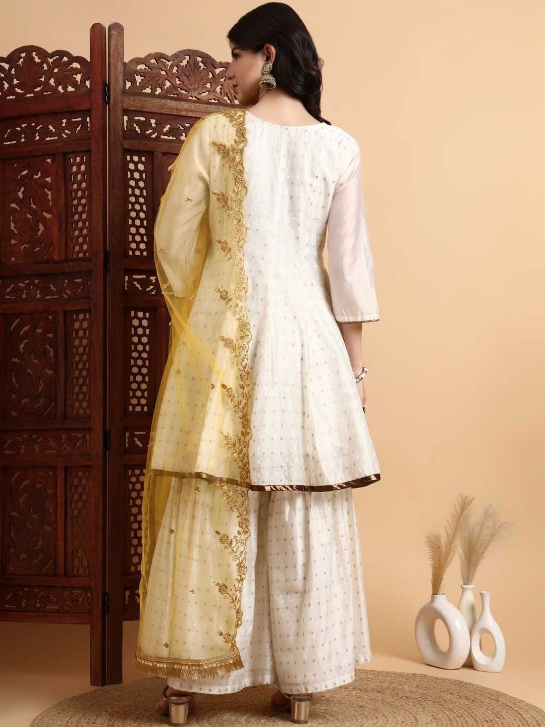 Dhiyona HOP Embroidered Angrakha Kurta & Sharara With Dupatta