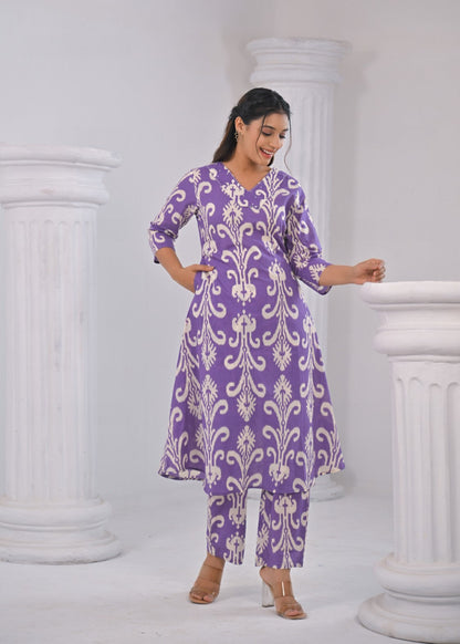 ITI ORCHID COTTON KURTA PANT SET