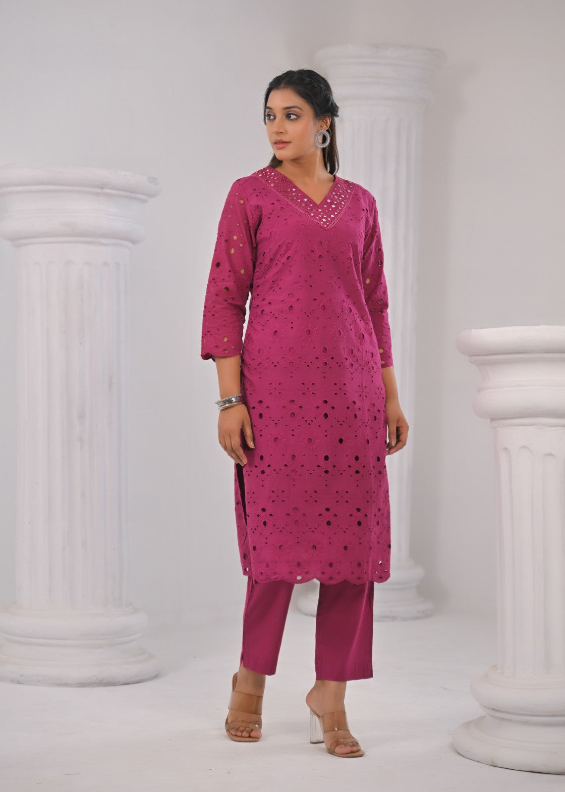 LIPIKA ORCHID SCHIFFLI COTTON CO-ORD SET