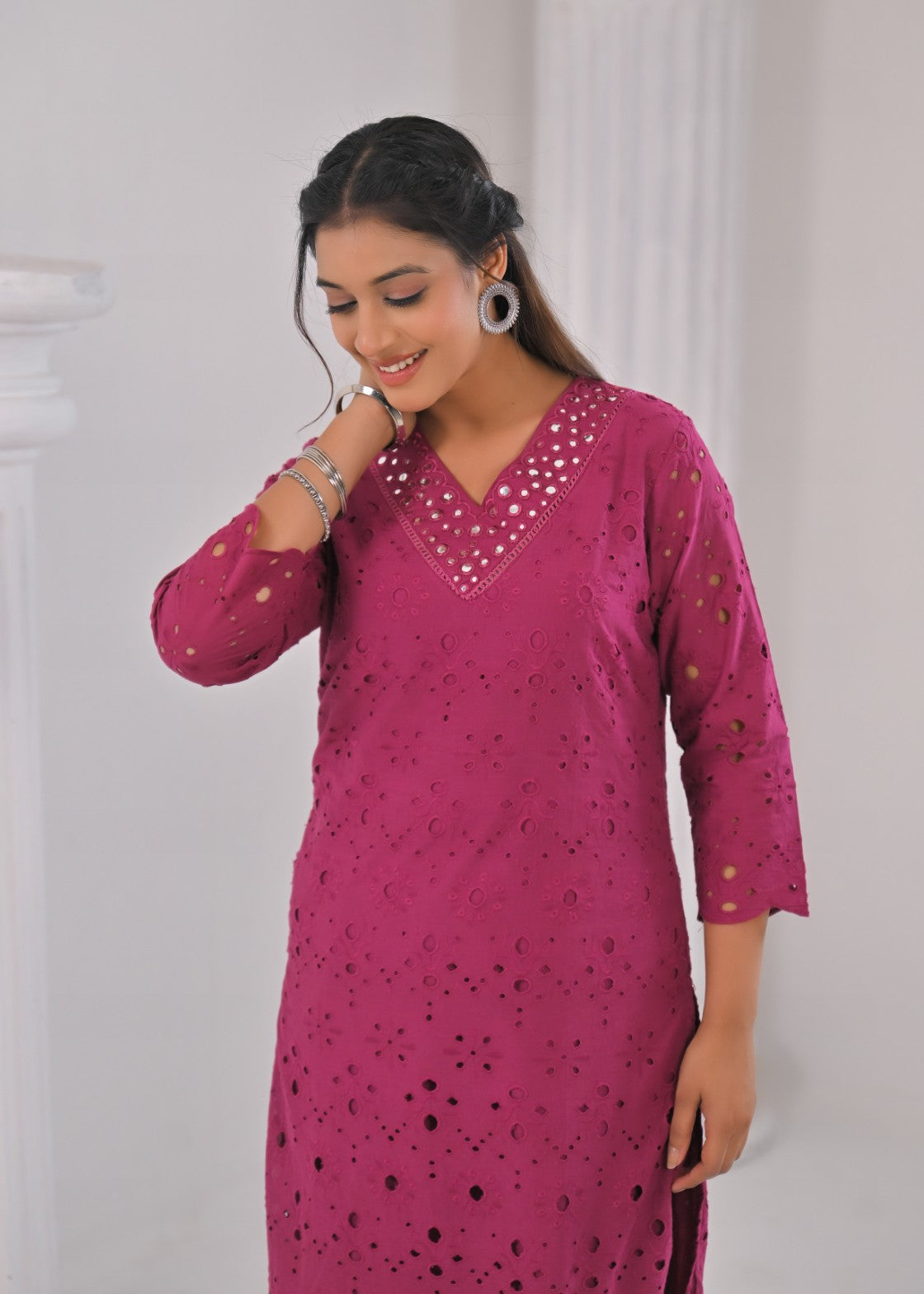 LIPIKA ORCHID SCHIFFLI COTTON CO-ORD SET