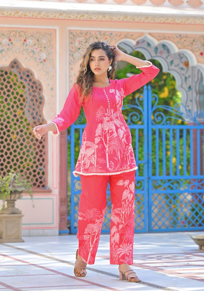 Iti Punch Printed Cotton Co-ord Set