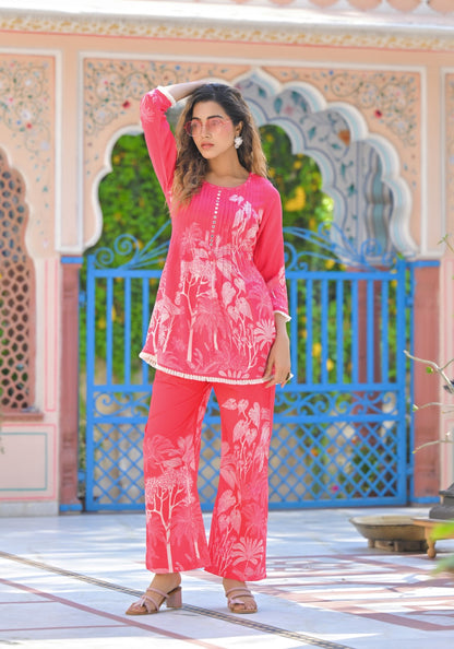 Iti Punch Printed Cotton Co-ord Set