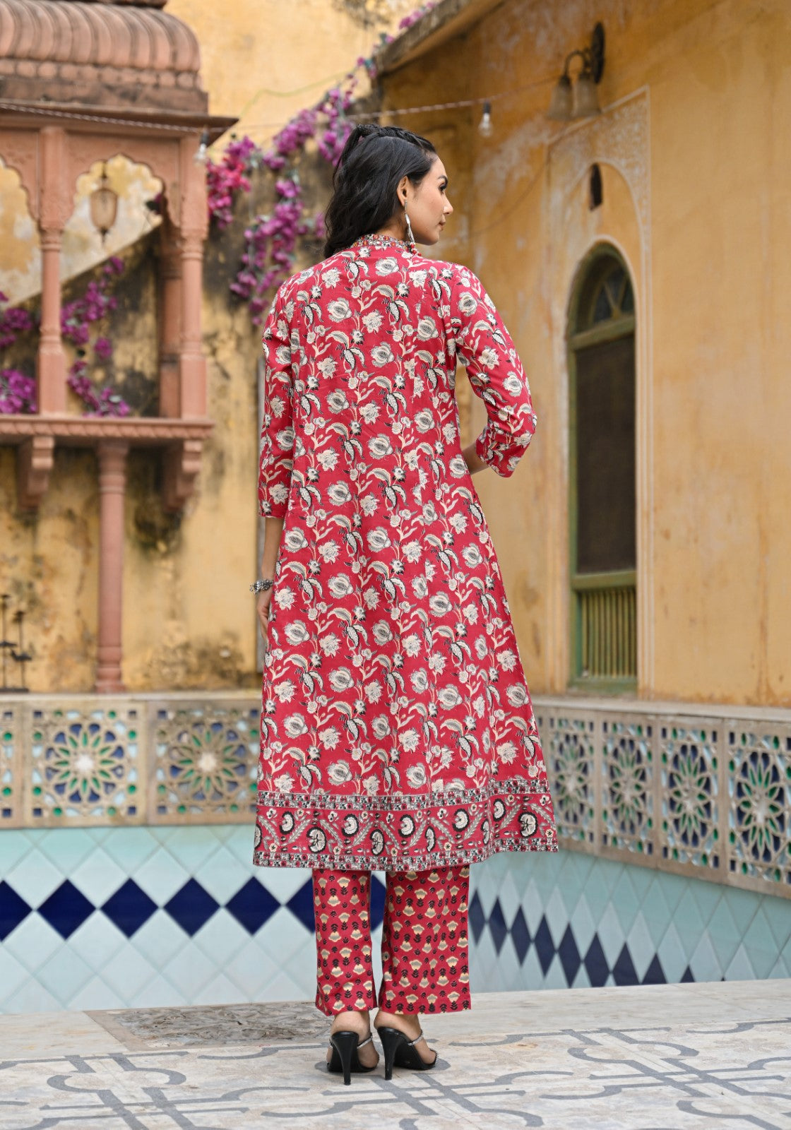 Bodhi Crimson Pure Cotton Suit Set