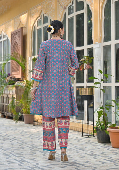 Bodhi Prussian Pure Cotton Suit Set