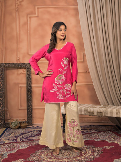 Kara Rouge embroidery premium co-ord set