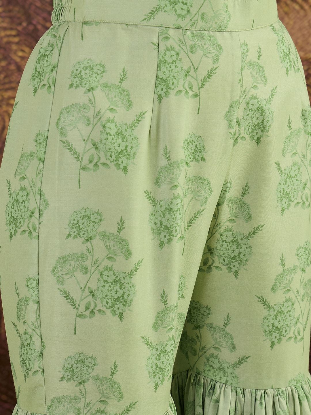 Women Floral Embroidered Regular Beads and Stones Kurta with Sharara Kurta Sets
