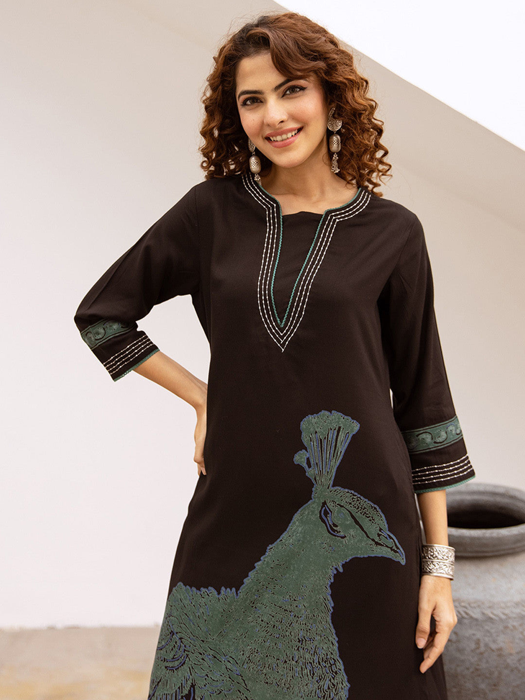 Women Printed With Embroidered Kurta With Palazzos